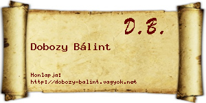 Dobozy Bálint névjegykártya
