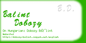 balint dobozy business card